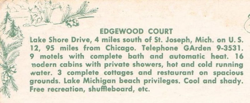 Edgewood Court Motel - Vintage Postcard